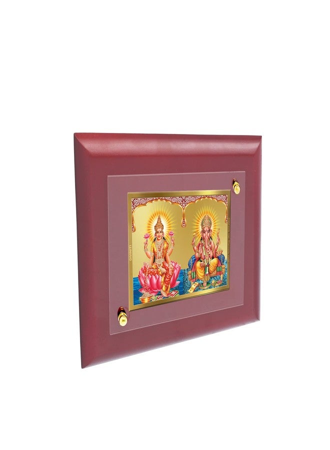 DIVINITI 24K Gold Plated Foil Lakshmi&Ganesha Rectangular Wall Photo Frame,Table Decor|Mdf 2 Wooden Wall Photo Frame And|Religious Photo Frame Idol For Pooja,Gifts Items(20.0Cmx16.0Cm) - Image 5